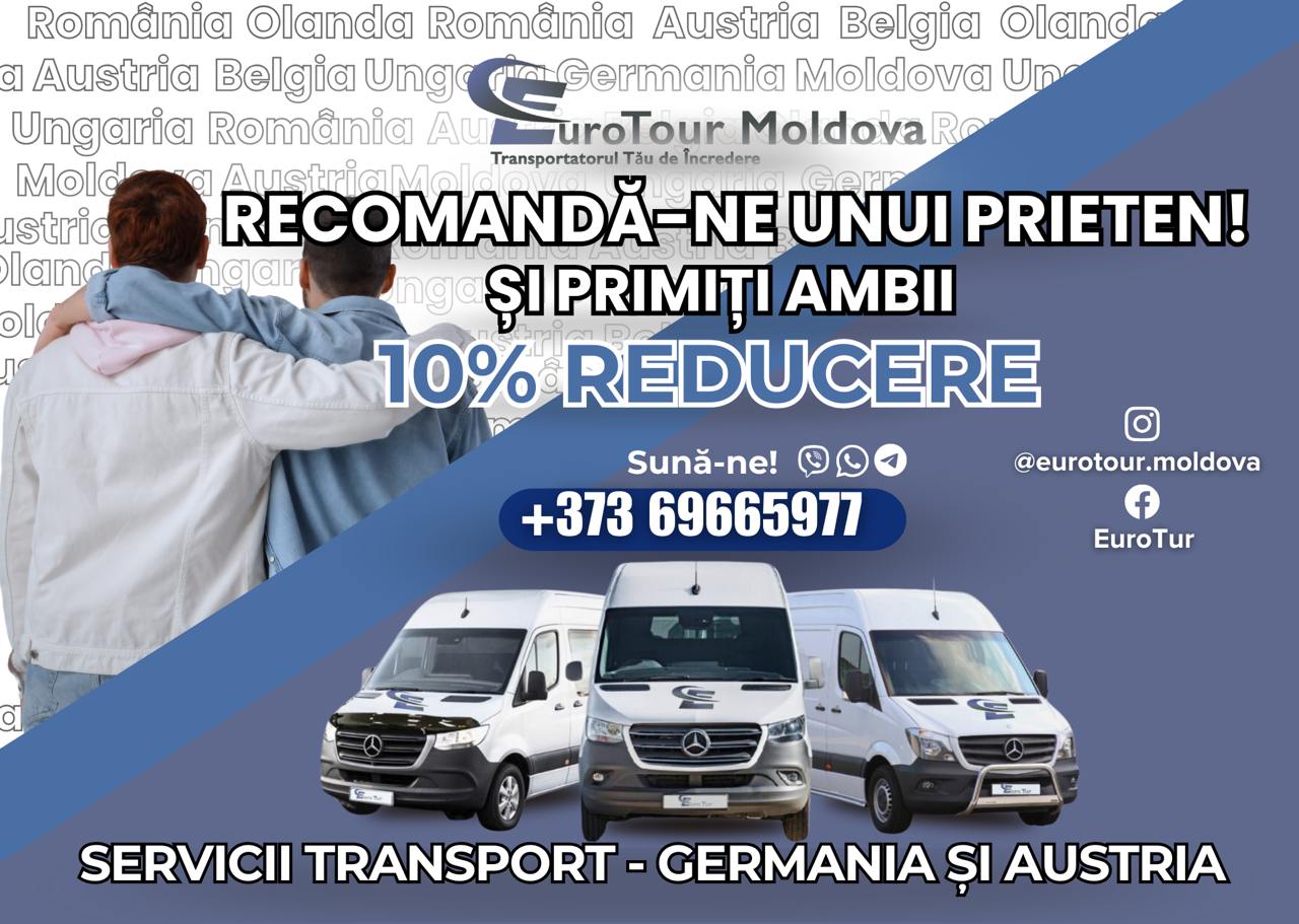 Transport pasageri și colete Moldova Germania